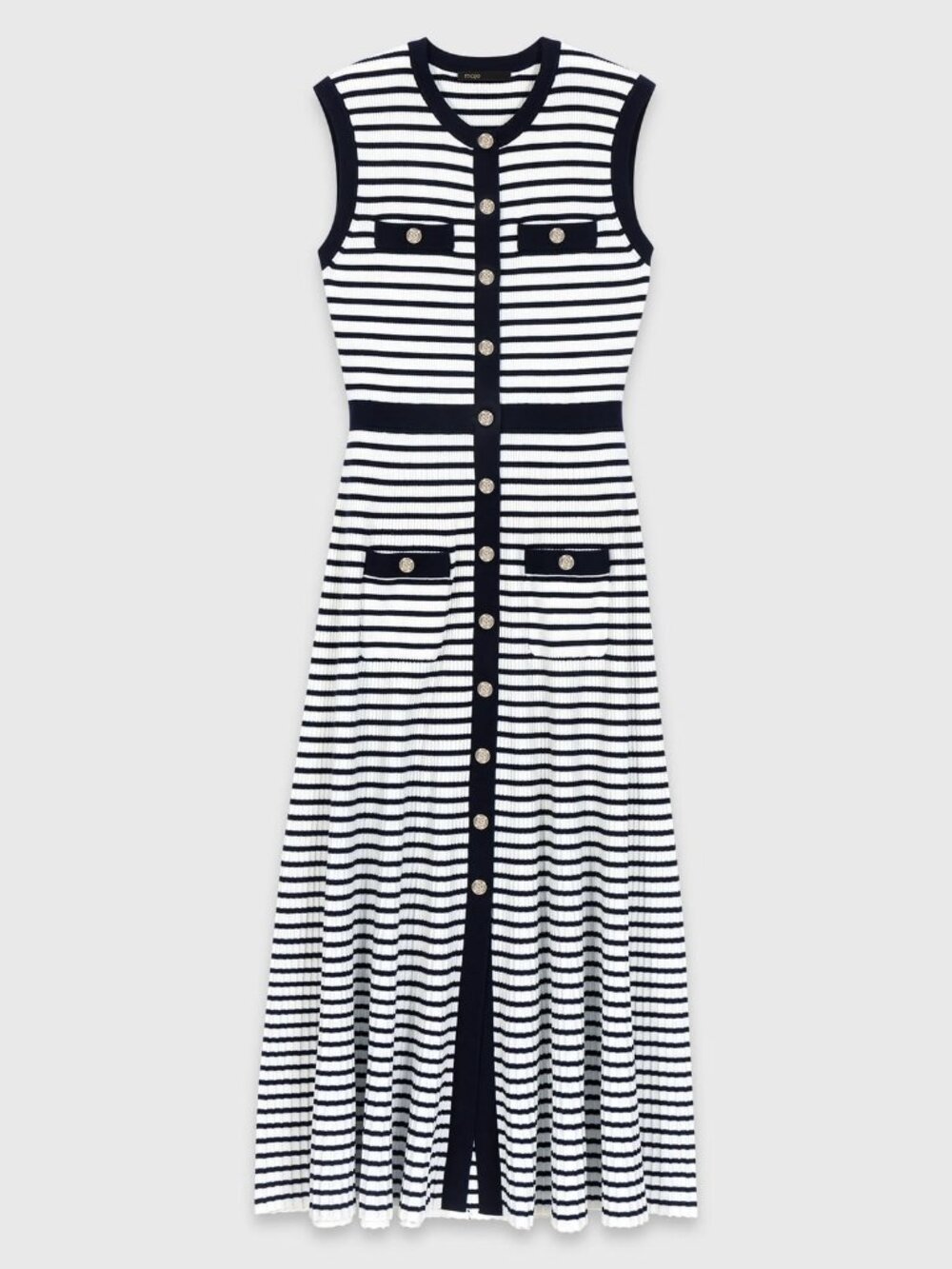 Maje Striped Knit Maxi Dress Sz M